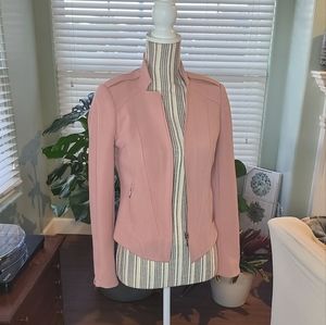 White House Black Market Zipper Blazer in Pink